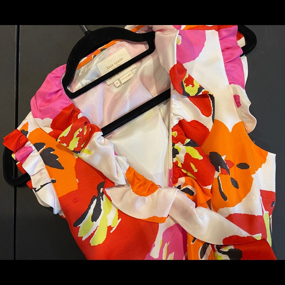 Kate Spade New York Aubrey Vintage Floral Silk Dress. Fab seamstress details.